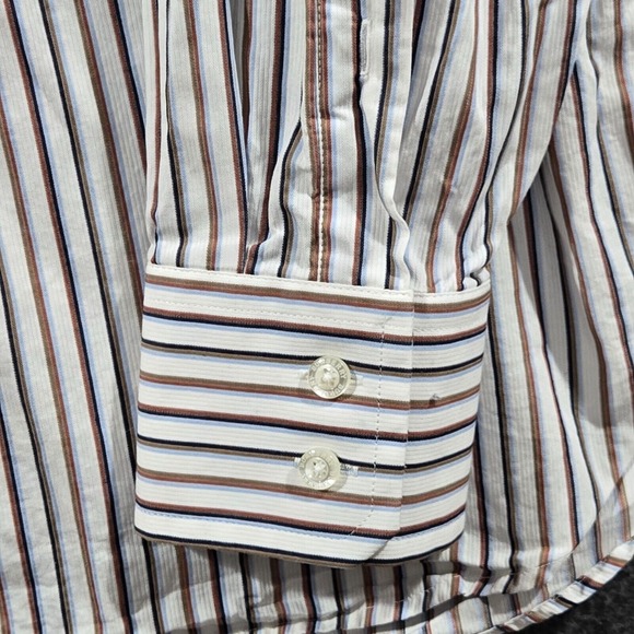 Men's Burberry London Button Up Shirt Casual Size‎ 44 Long Sleeve Stripe - Picture 6 of 11